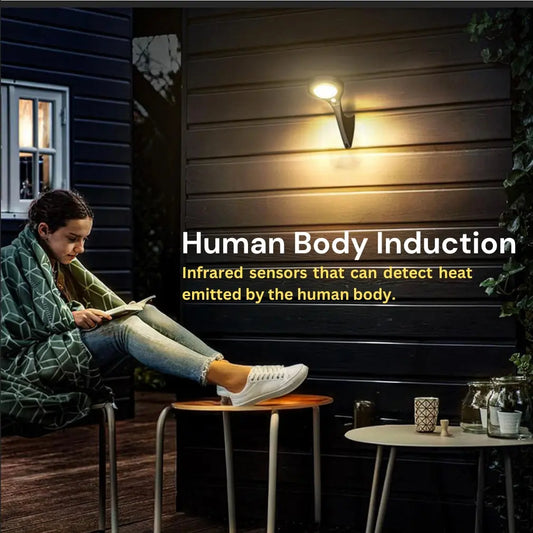 GSS Outdoor Solar Wall Lights LED 1000LM - Black Modern Motion Sensor, waterproof, dusk to dawn lights (2 Pack) TechnoVista