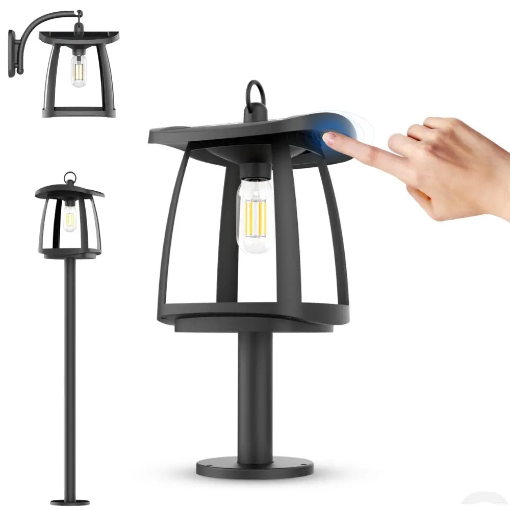 GSS Solar Post Light, with Adjustable Pier Mount Base Waterproof IP65 for Garden TechnoVista